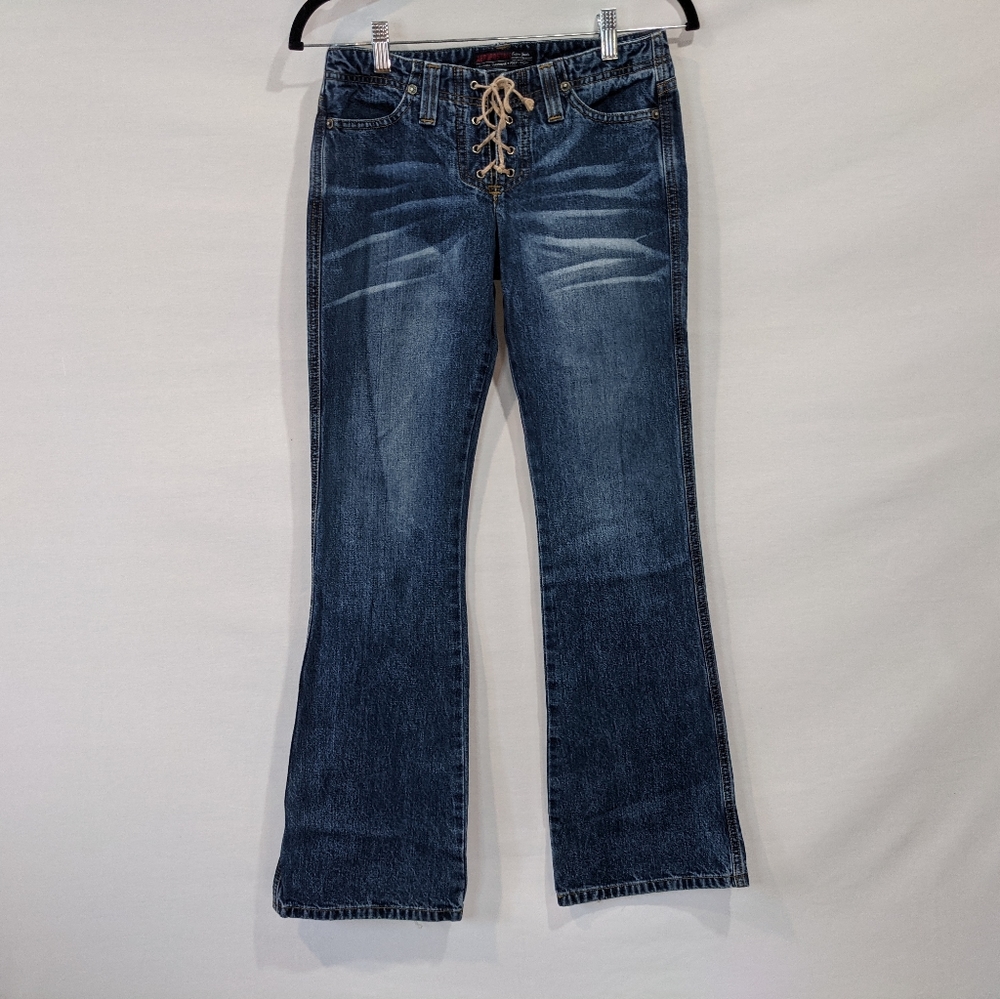 Vintage StyleAeropostale low-rise Boho Lace Up Front Flare Jeans